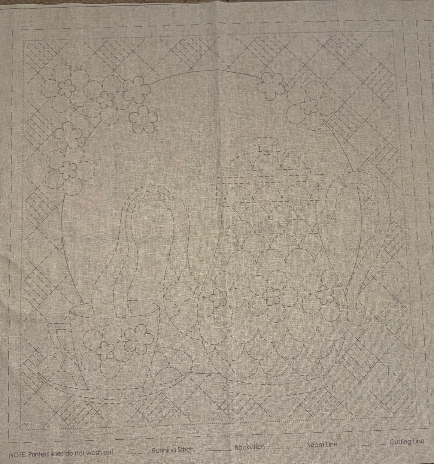 DV4265 Sashiko Teatime Panel in Natural