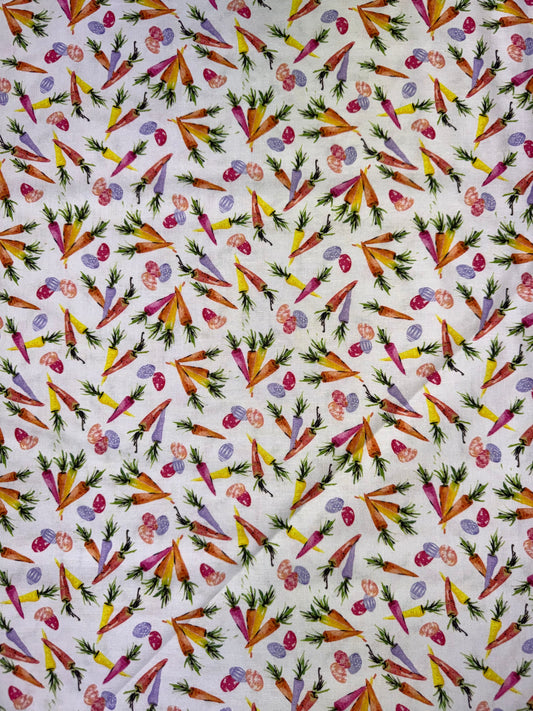 Hoppy Easter Carrots on Cream Background