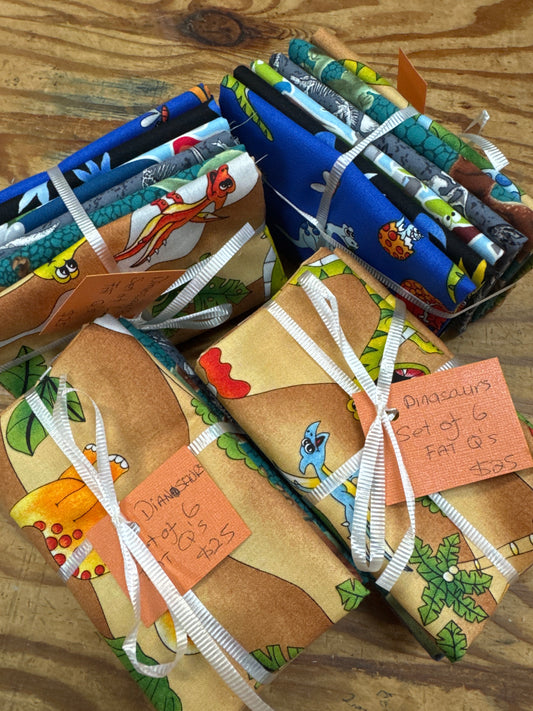 Dinosaur themed Set of 6 Fat Quarters