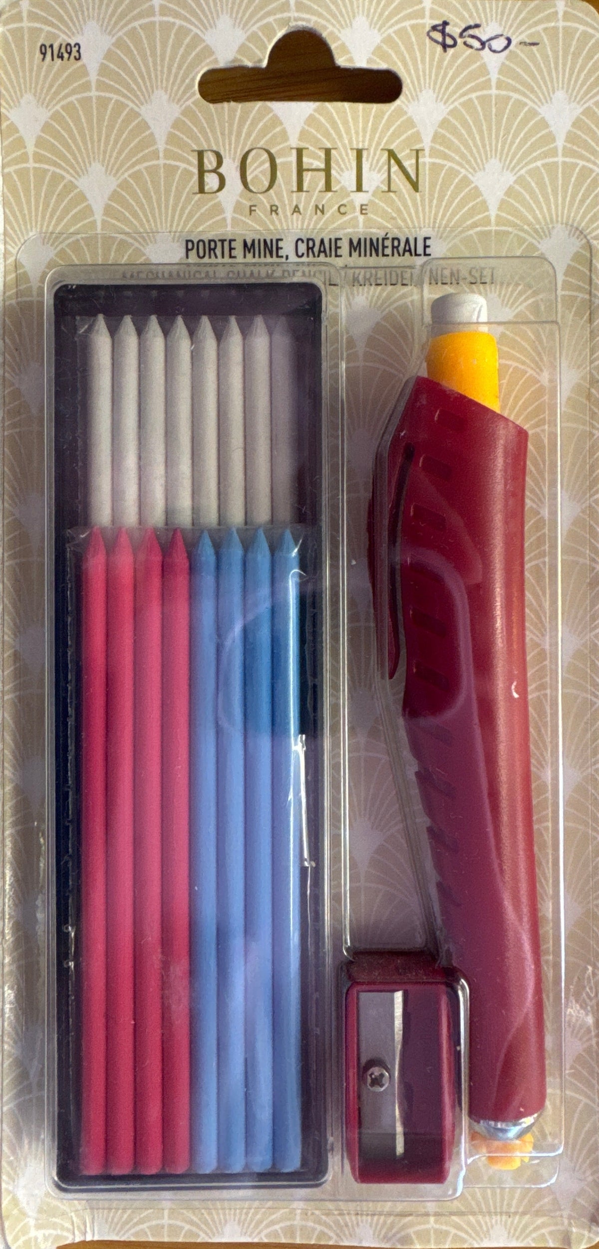 BOHIN Chalk Mechanical Pencil + 16 3.8mm leads