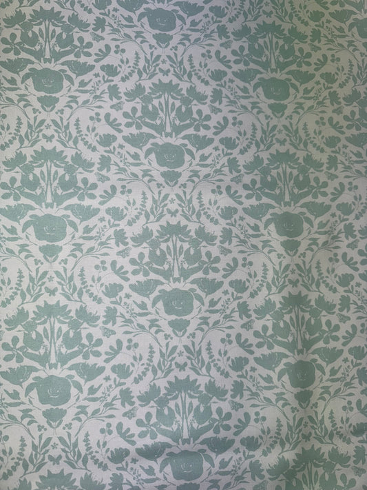 Floral motifs on soft green background DV7270