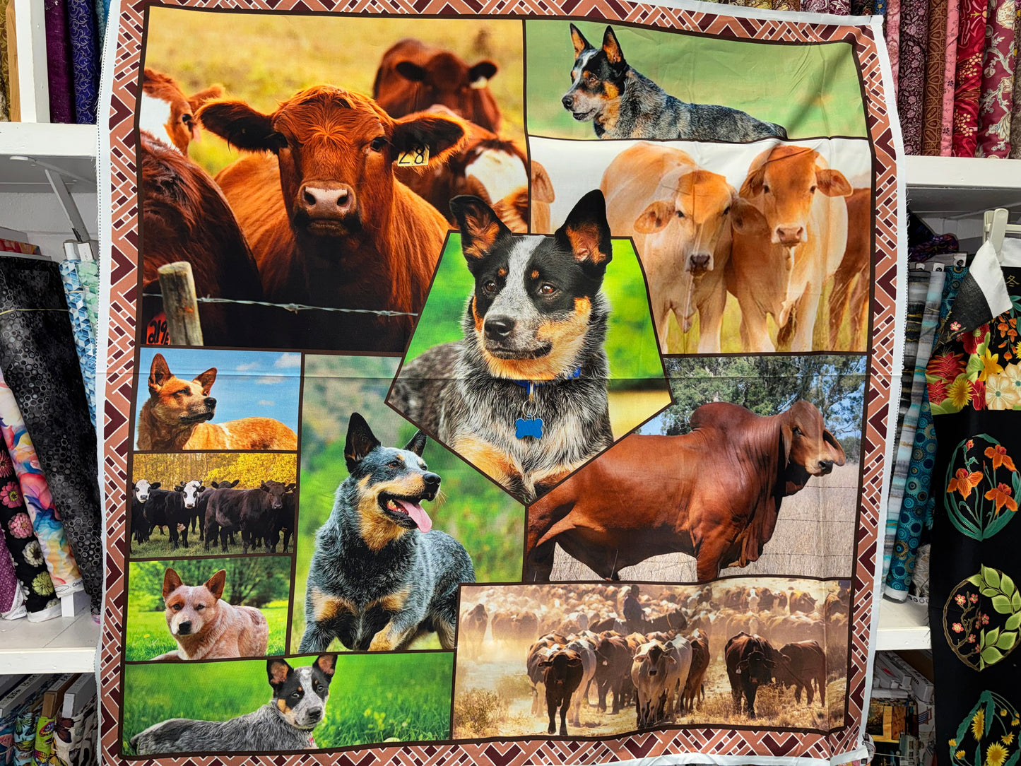 Merino Muster II Cow Collage Panel