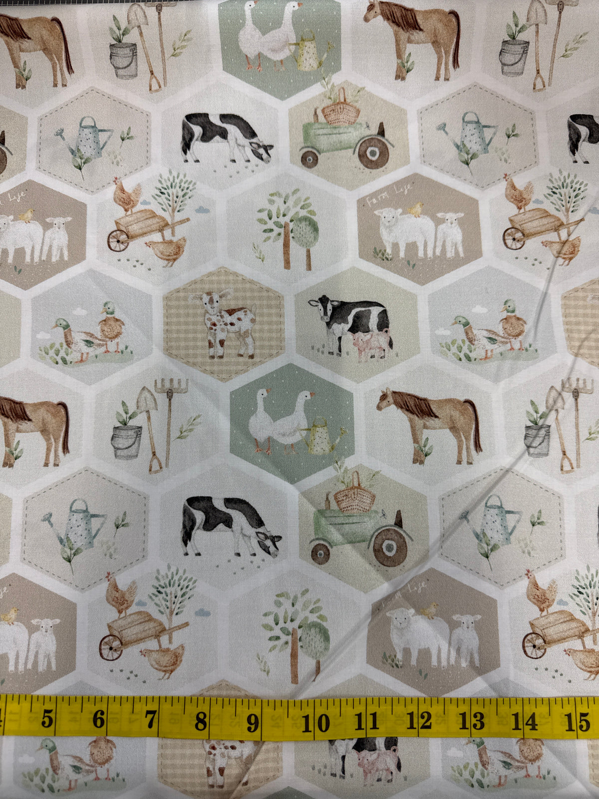 Paws,Claws and Roars - Farmyard patches on cream - DV7885
