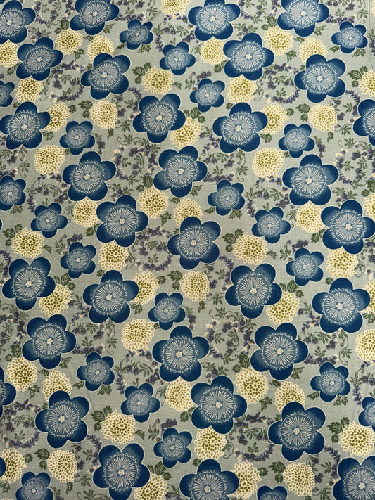 Robert Kaufman - Kyoto Gardens - Blue with Large Flowers