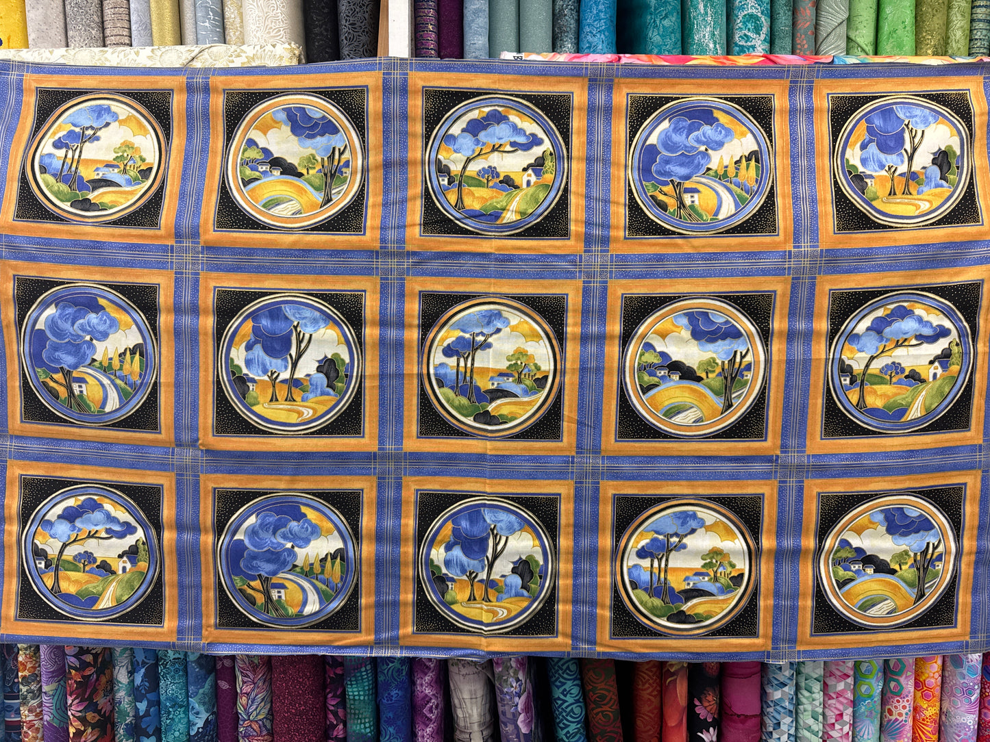Deco Dance Panel- Inspired by Clarice Cliff