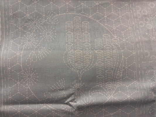 DV4072 Sashiko Botanical Panel in Notre Dame Light Blue