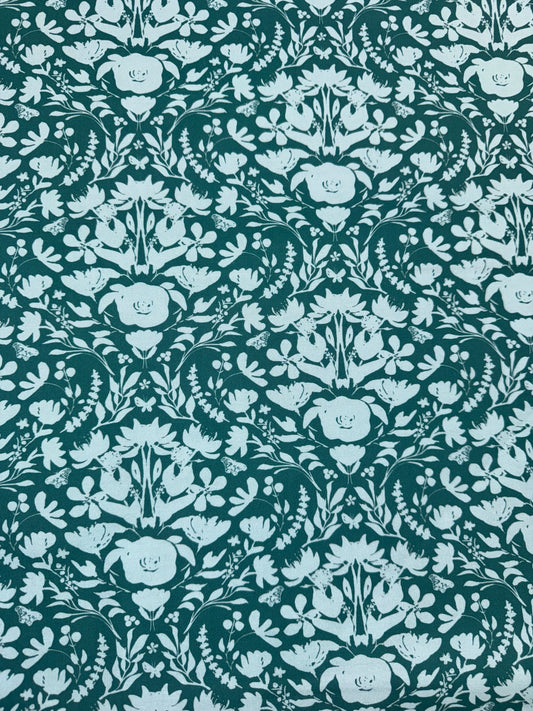 Floral motifs on soft green background DV7269