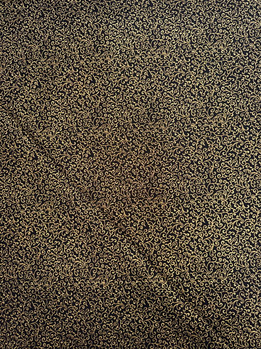 Japanese Gold Curly on black background
