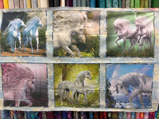 Unicorn Panel - 6 stunning Unicorns - In the Beginning