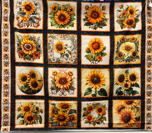 Sunflower Serenade Panel 16 squares