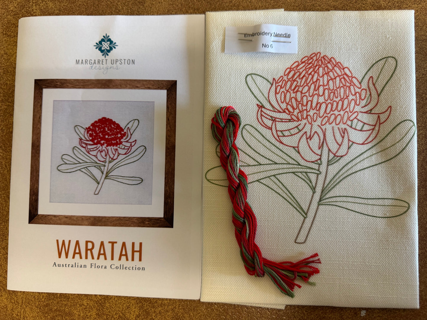 Waratah - Australian Flora Collection - Stitchery by Margaret Upston