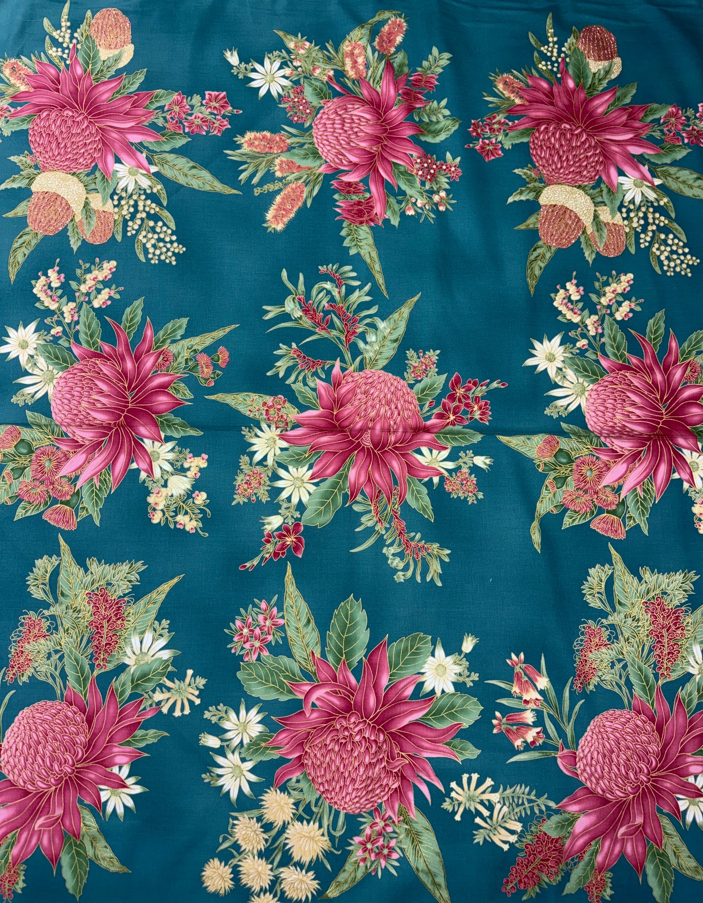 Under the Australian Sun - Large Waratahs - Teal / Pink