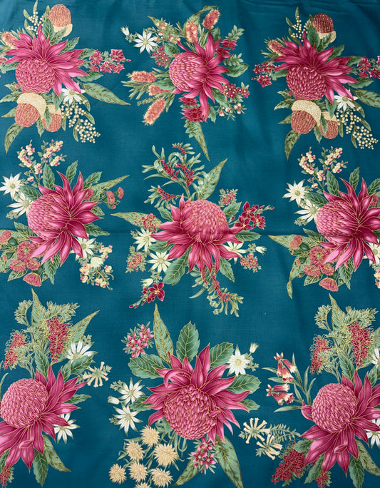Under the Australian Sun - Large Waratahs - Teal / Pink