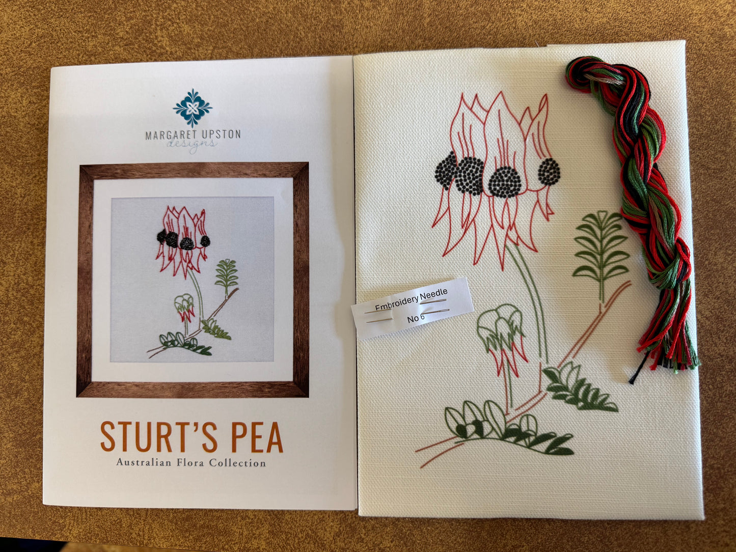 Sturt's Pea - Australian Flora Collection - Stitchery by Margaret Upston