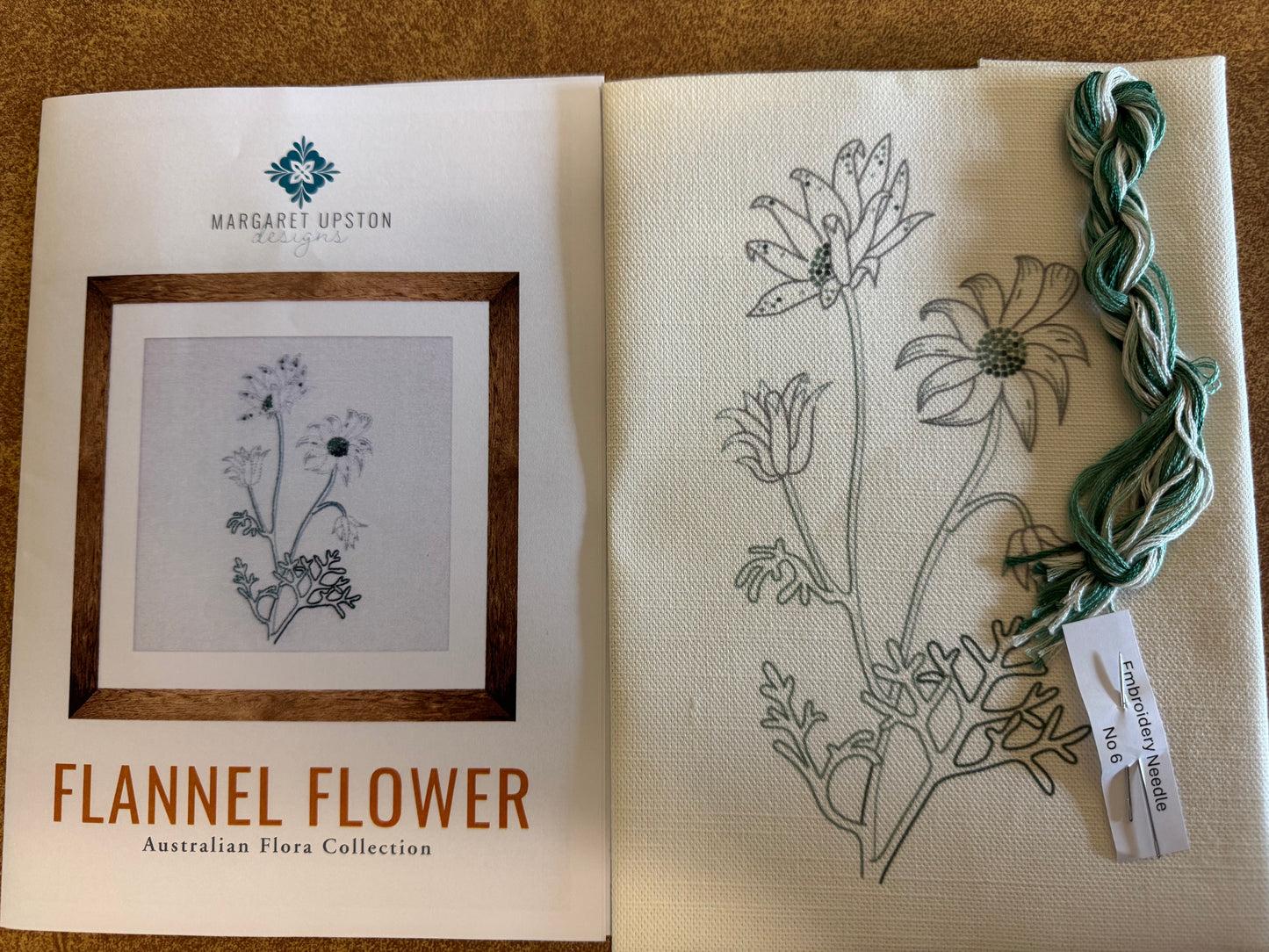 Flannel Flower - Australian Flora Collection - Stitchery by Margaret Upston