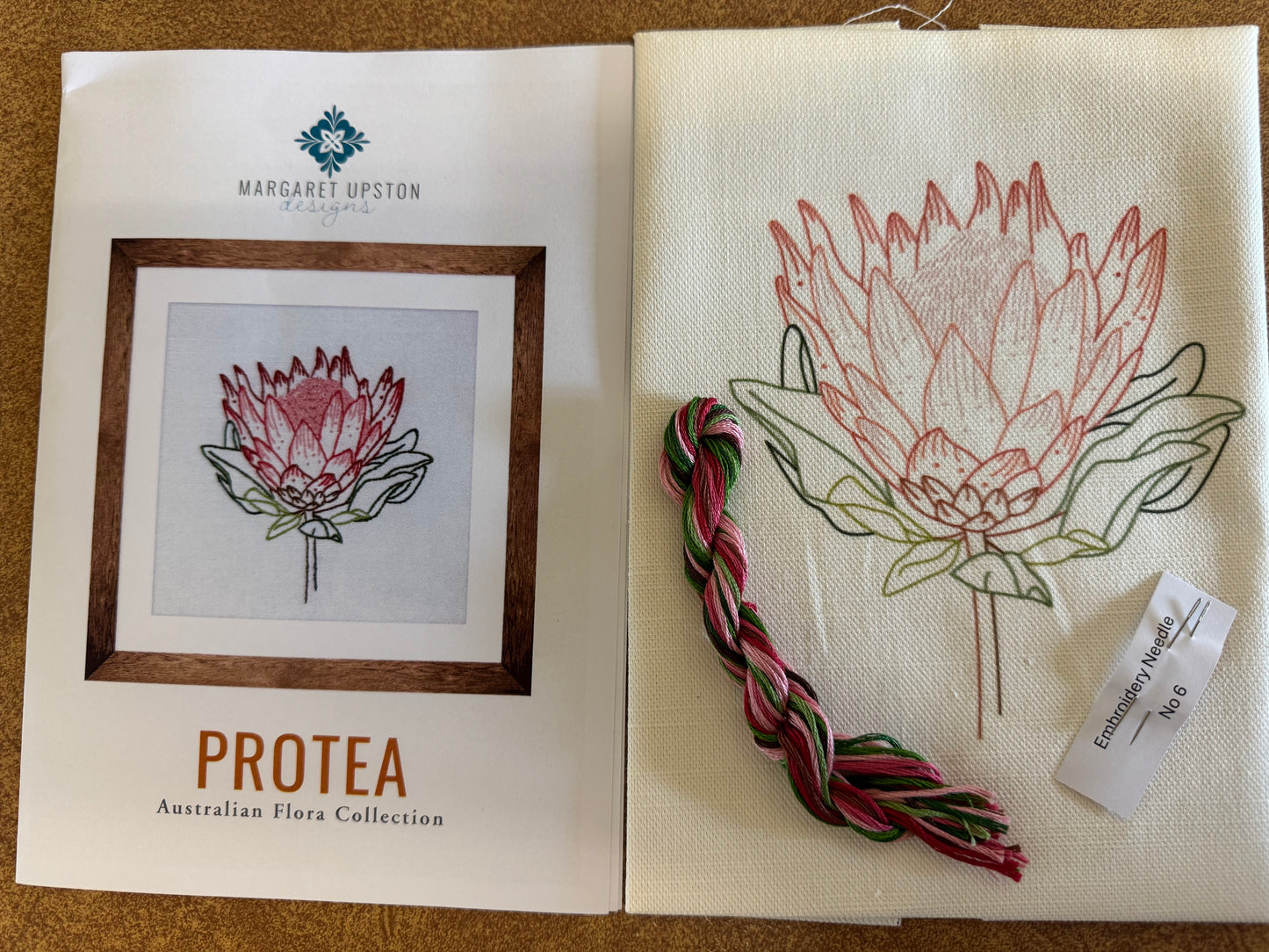 Protea - Australian Flora Collection - Stitchery by Margaret Upston
