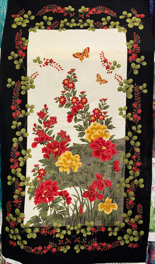 Japanese Lotus Floral Panel