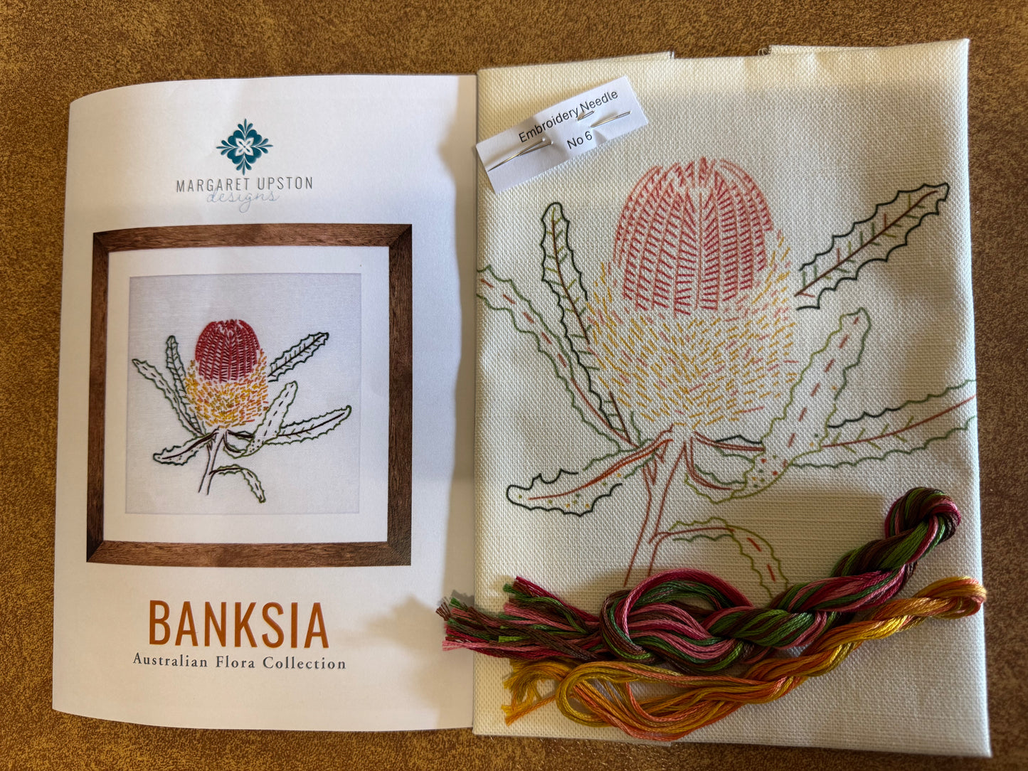 Banksia - Australian Flora Collection - Stitchery by Margaret Upston