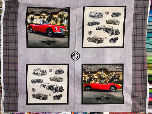 MG Classic Car Pillow Panel Taupe