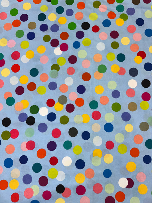 DV6162 Devonstone Wideback Rainbow Spots on Blue Background