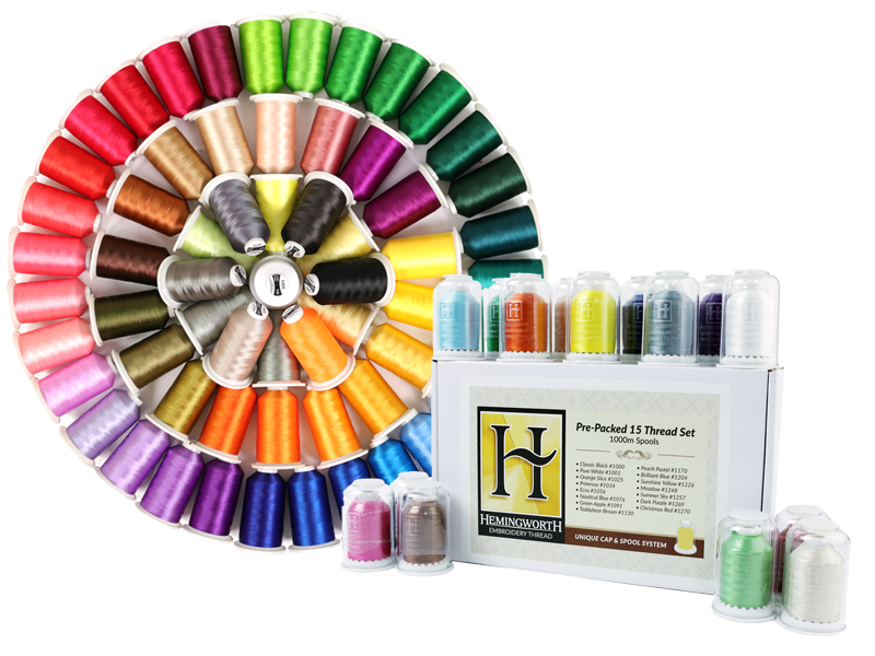 Hemingworth Embroidery Thread Spools 1000m #101 - #200