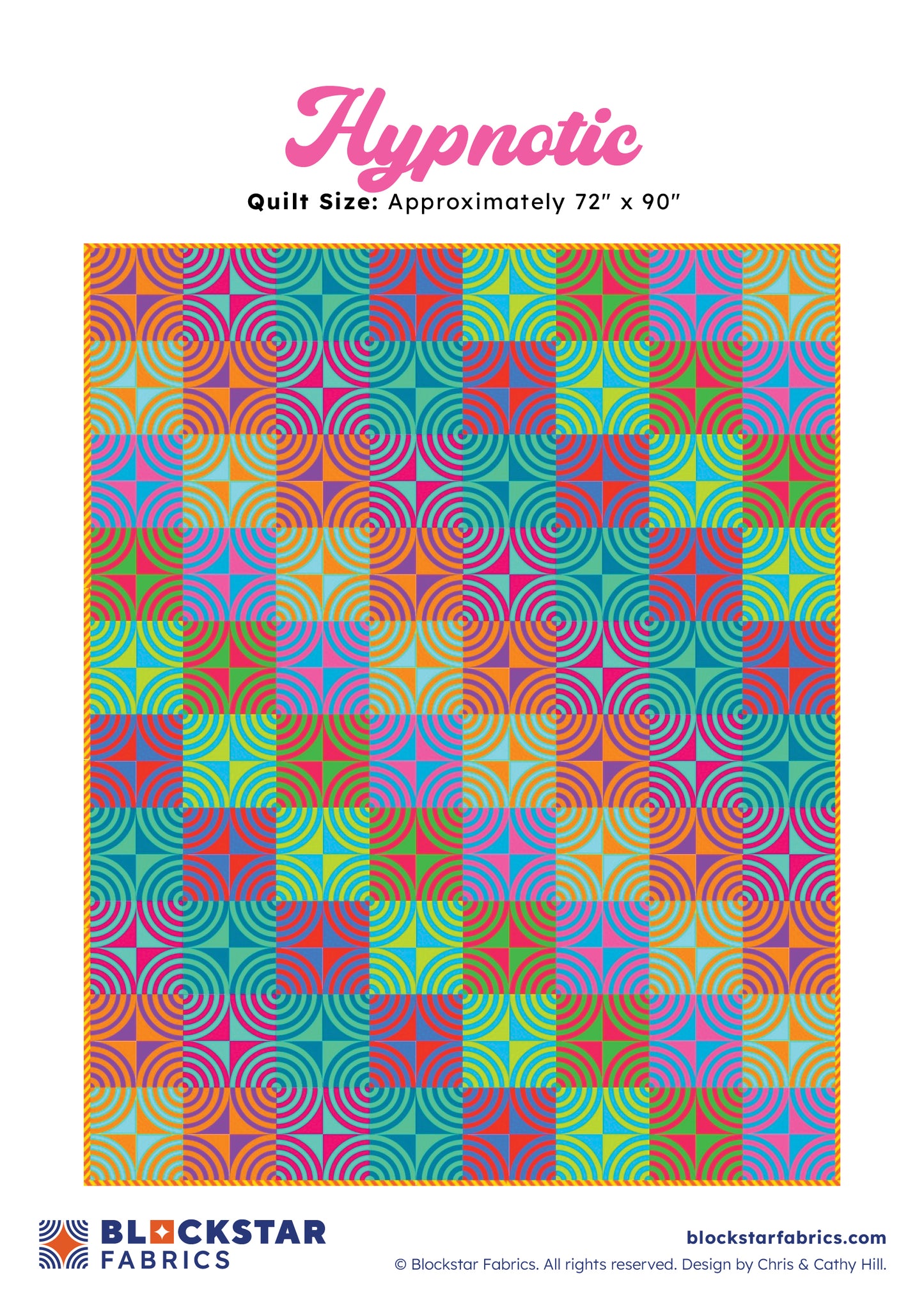 Blockstar Retro Hypnotic Fabric and Pattern Kit - 72" x 90"