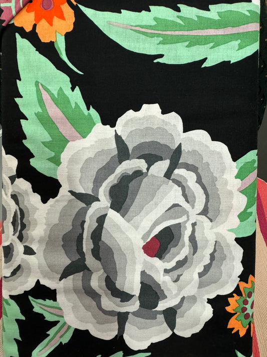 Kaffe Fassett Embroidered Shawl - Black 4 x 1/2m pieces available