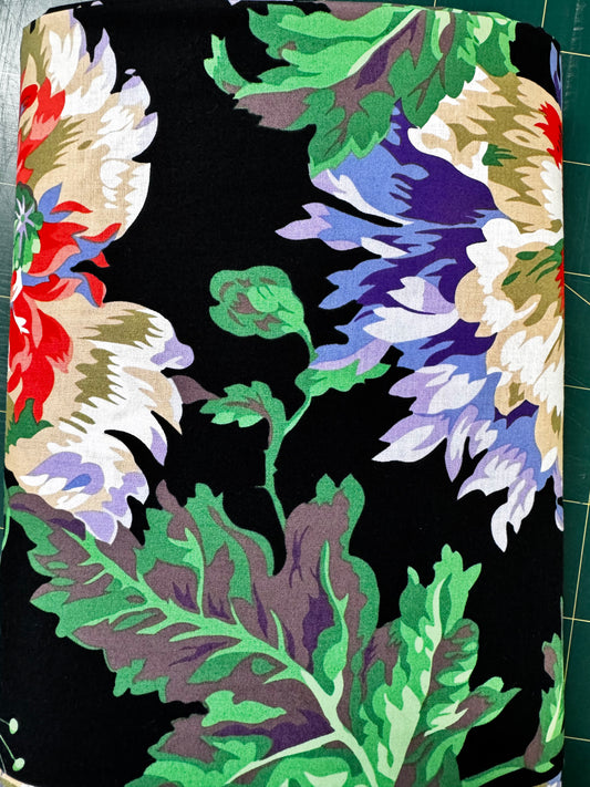 Kaffe Fassett Garden Party - Black 3 x .5m pieces available