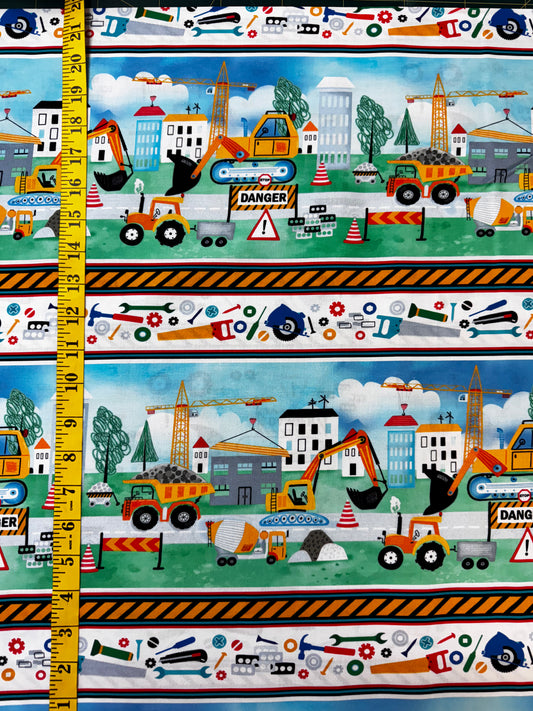Dream Big Little Builder Border Fabric  13m available