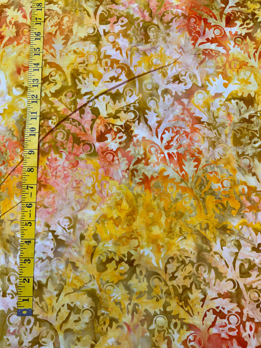 Batik Wideback in Gold pattern. 13.7m available.   BA108-1967