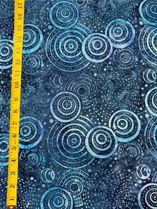 Batik Wideback in Blue Swirls pattern. 13.7m available.   BA108-1158