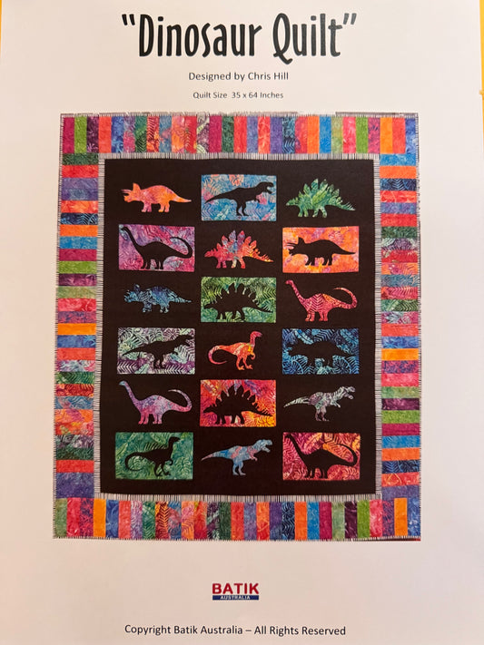 “Dinosaur” Applique Pattern by Batik Australia   6 available