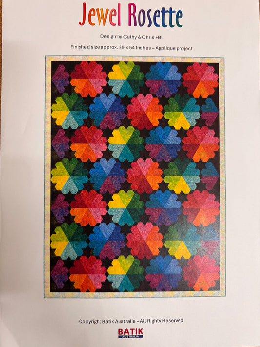 "Jewel Rosette" Applique Pattern by Batik Australia 6 available