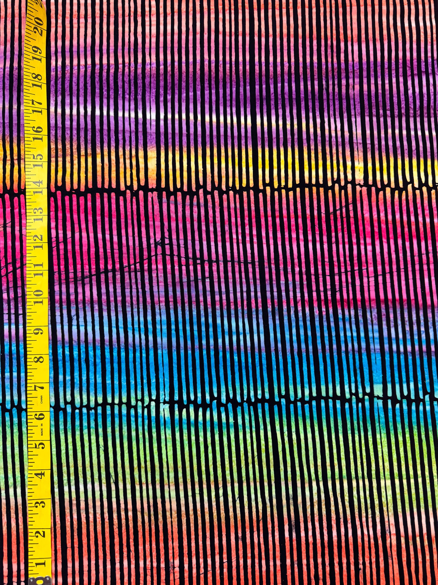 Batik Stripey BA-1299  Bright Orange Green Blue Red