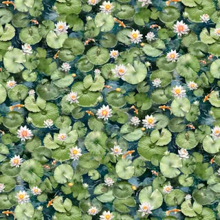 Koi Pond Green Lily Pads