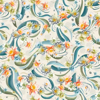 Koi Pond Lily Pad Flowers