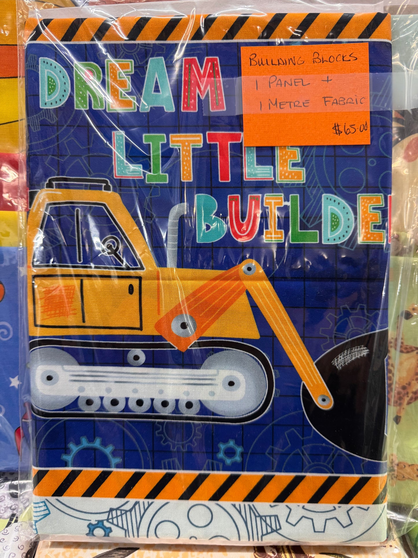 Dream Big Little Builder Panel with matching fabric set