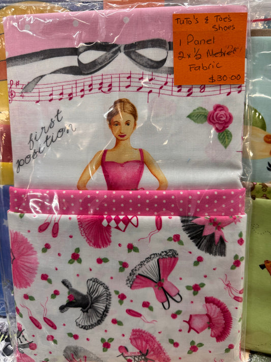 Ballerina Panel Kit - Cotton Fabric Panel with 2 x 1/2m pieces of matching fabric