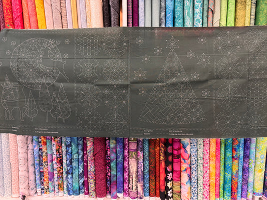 DV4083 Sashiko Christmas Panel in Green