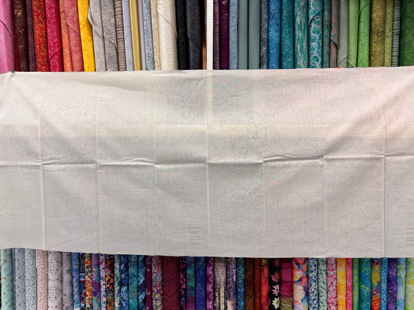 DV4095 Sashiko Fauna Panel in Natural