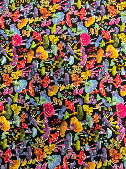 Luminous Mushrooms Black