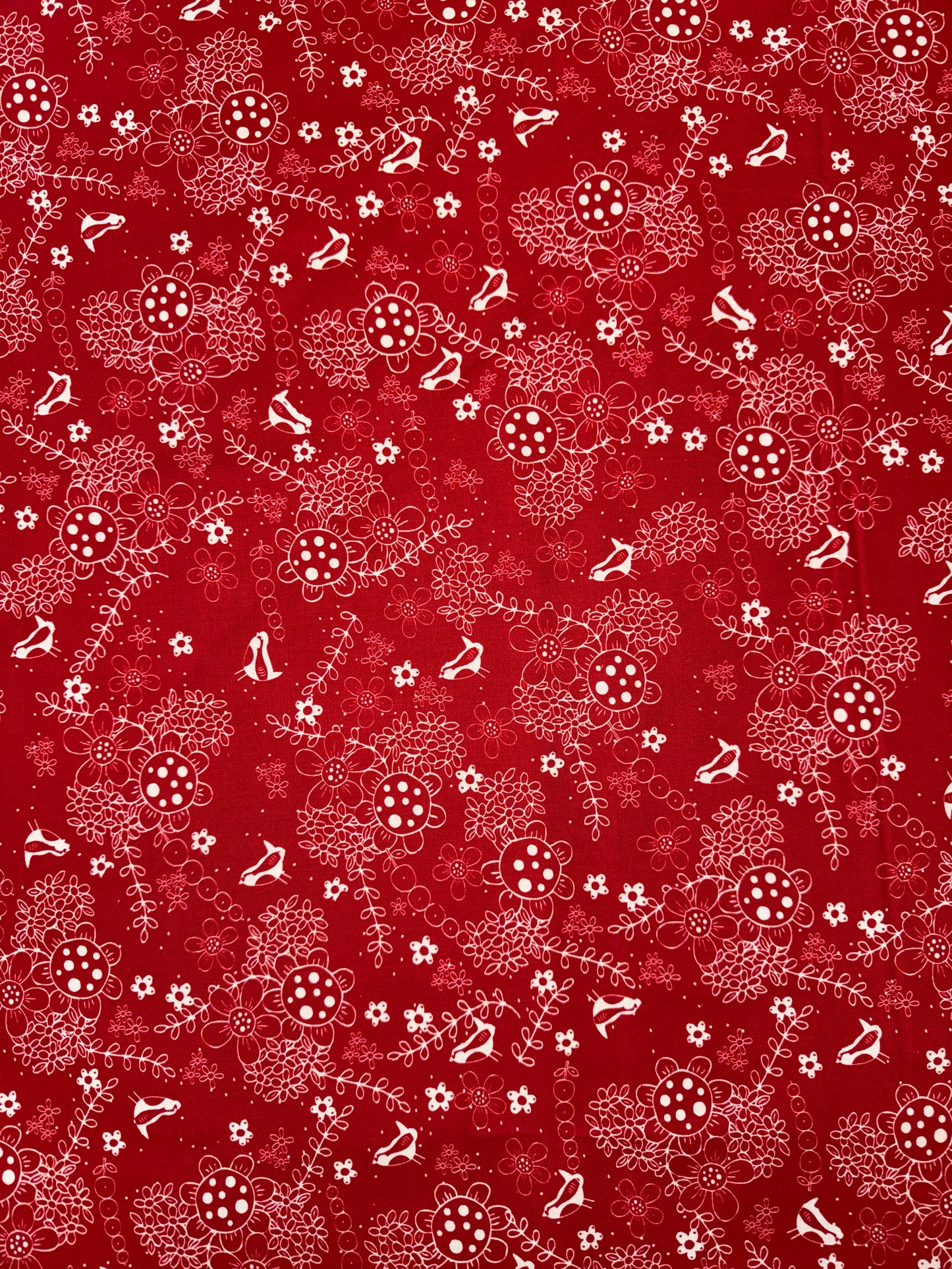 Red Velvet Small Red Floral - Lynette Anderson Design