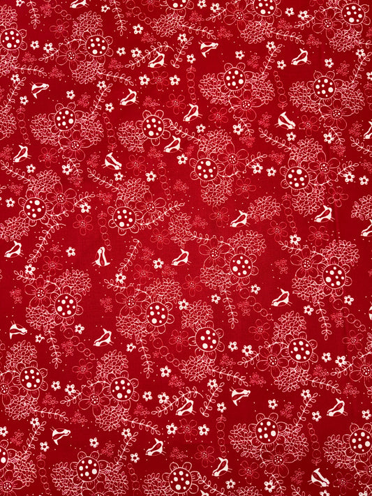 Red Velvet Small Red Floral - Lynette Anderson Design