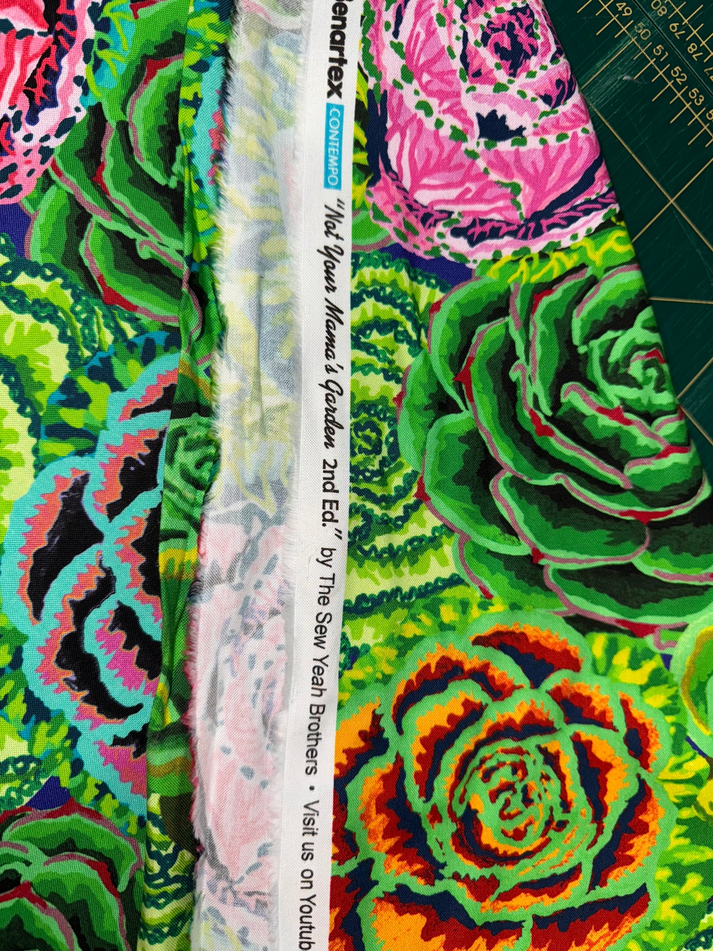 Not your Mama’s Garden - Green. Wideback Fabric  18m available