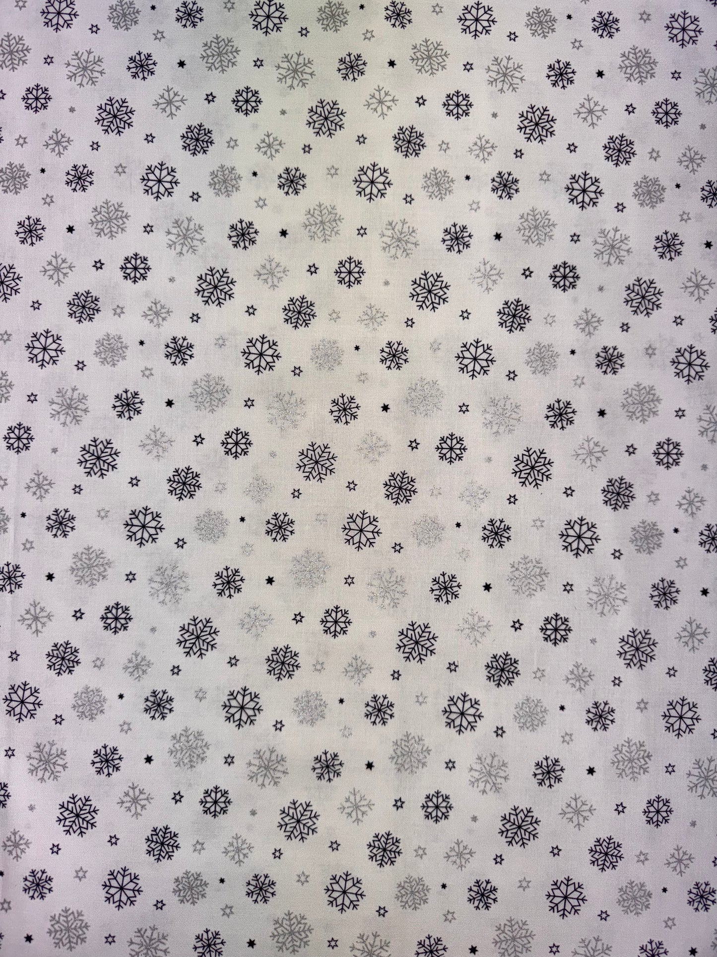 Christmas Silver and Blue Snowflakes on White