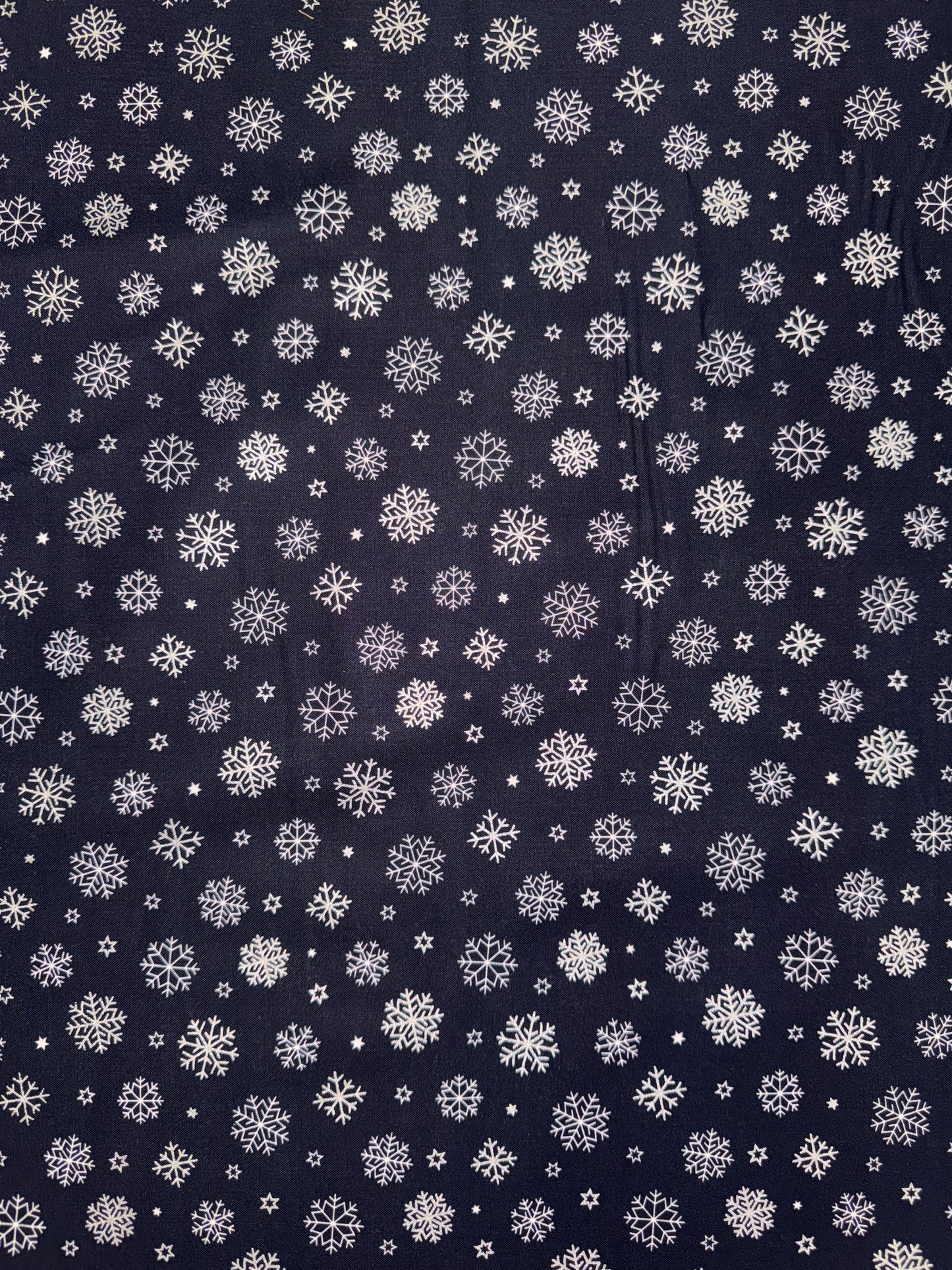 Christmas Silver Snowflakes on Blue