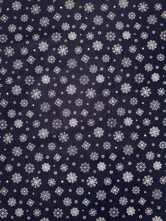 Christmas Silver Snowflakes on Blue