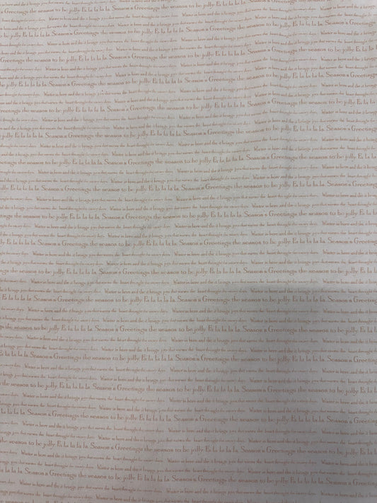 Christmas Seasons Greetings Script on Cream