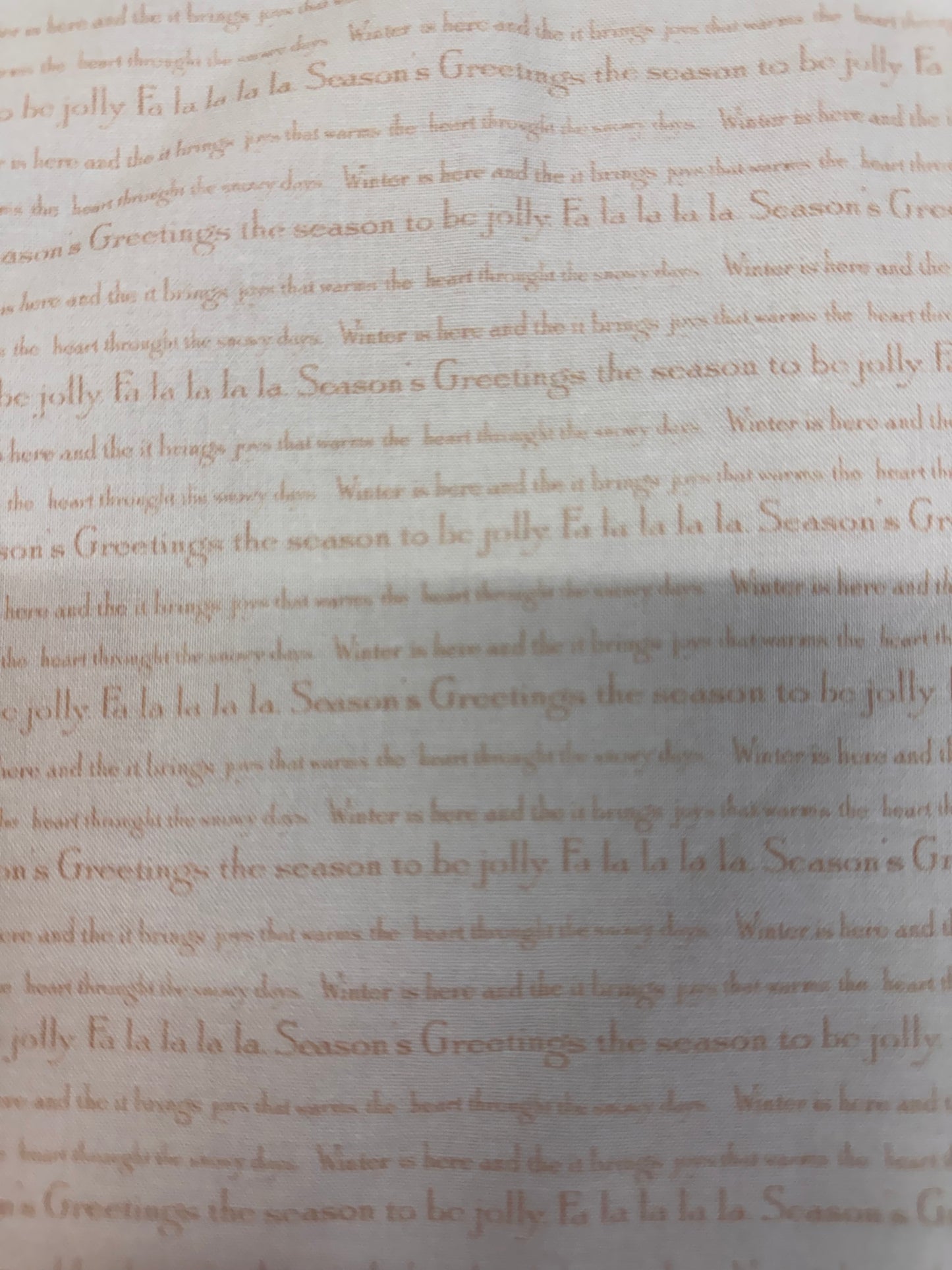 Christmas Seasons Greetings Script on Cream