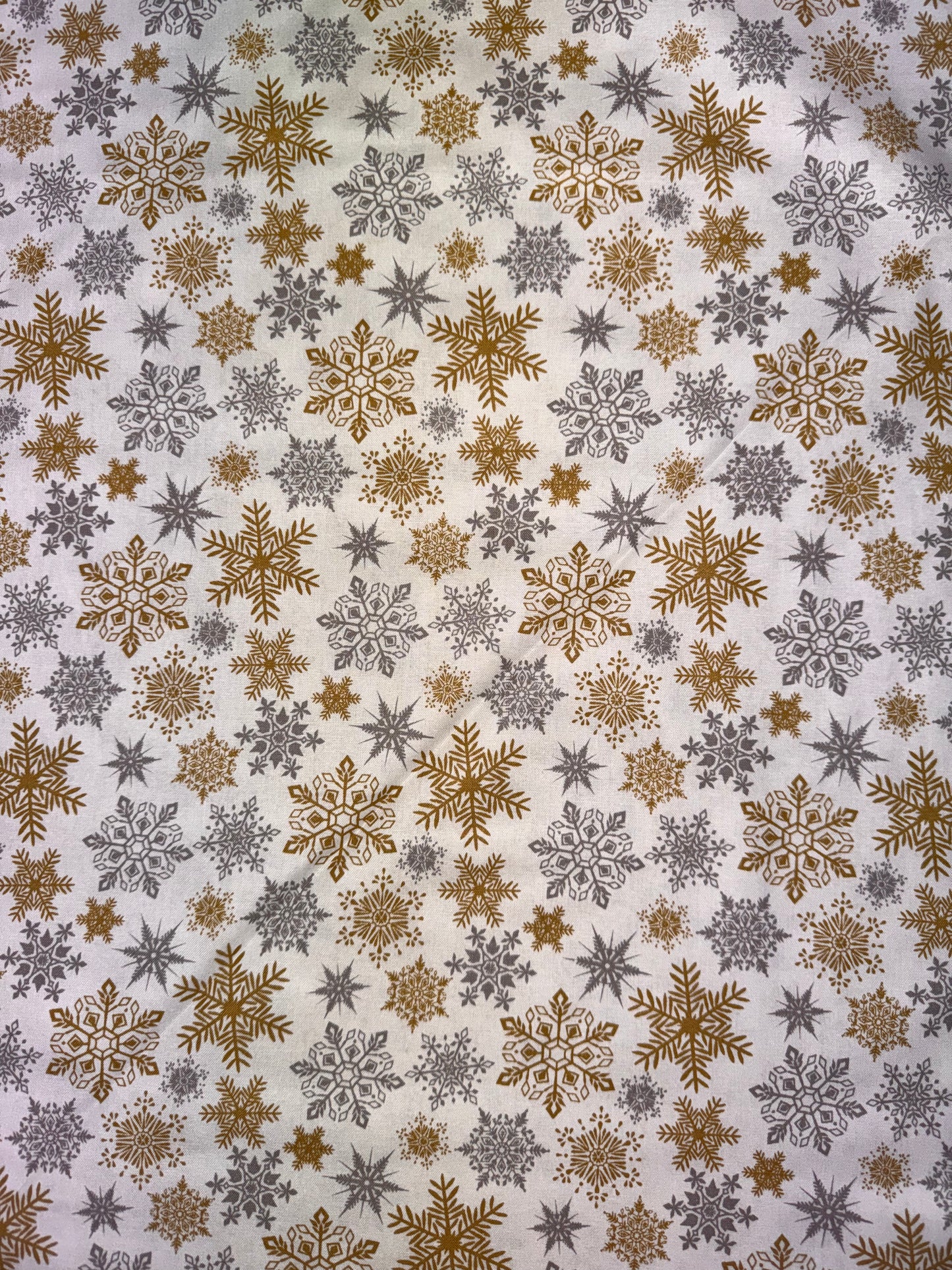 Christmas Silver and Gold Snowflakes on White